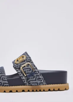 Sandali con monogram all over