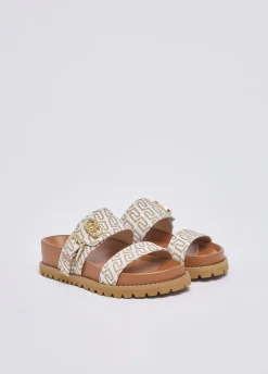 Sandali con monogram all over