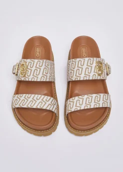 Sandali con monogram all over