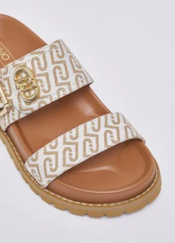 Sandali con monogram all over