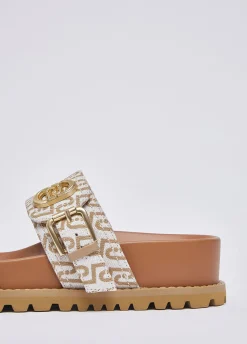 Sandali con monogram all over
