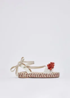 Sandali in corda con corallo