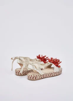 Sandali in corda con corallo