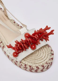 Sandali in corda con corallo