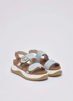 Sandali in denim jacquard