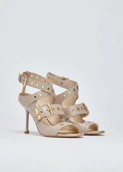 Sandali in pelle con tacco