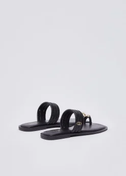 Sandali in pelle intrecciata