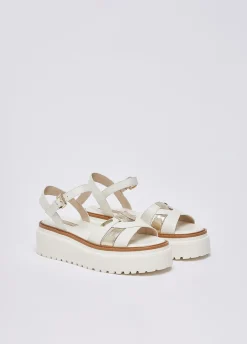 Sandali platform in pelle