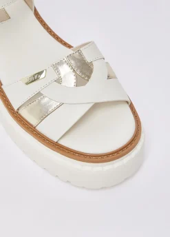 Sandali platform in pelle