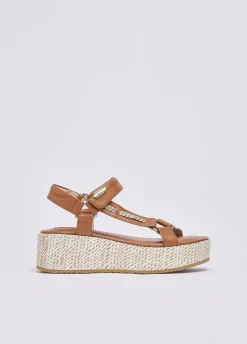 Sandali platform in pelle