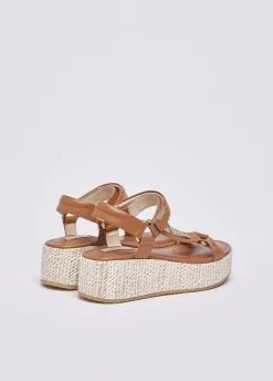 Sandali platform in pelle