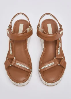 Sandali platform in pelle