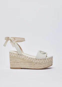 Sandali zeppa con logo monogram