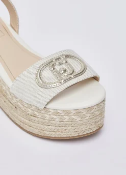 Sandali zeppa con logo monogram