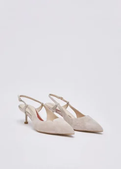 Slingback in camoscio