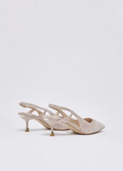 Slingback in camoscio