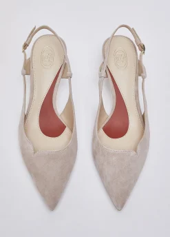 Slingback in camoscio