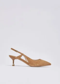 Slingback in camoscio