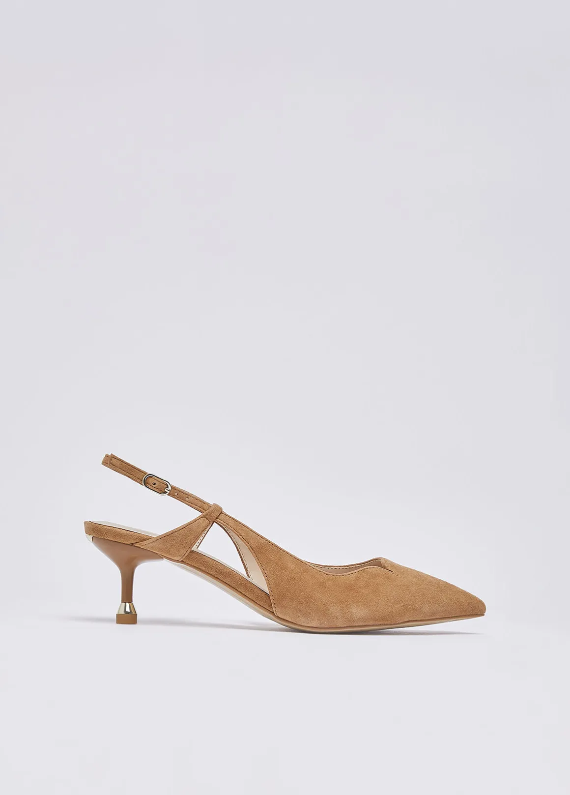 Slingback in camoscio