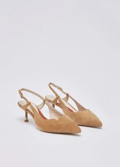 Slingback in camoscio
