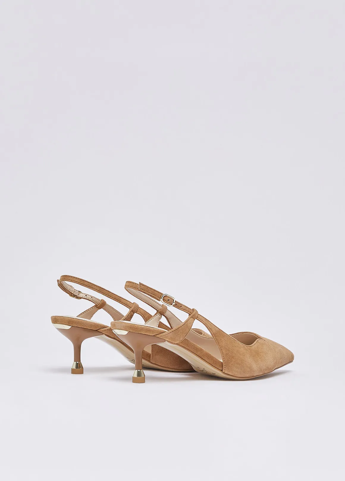Slingback in camoscio