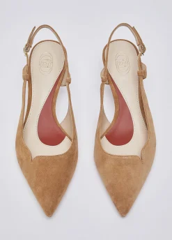 Slingback in camoscio