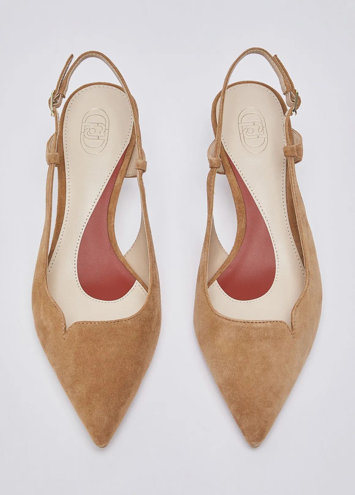 Slingback in camoscio