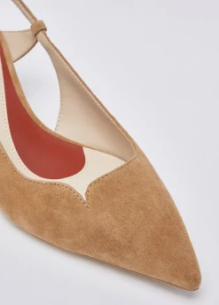 Slingback in camoscio