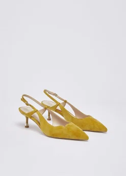 Slingback in camoscio