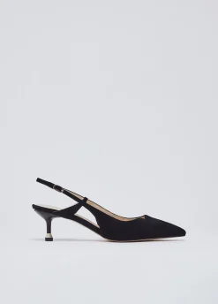 Slingback in camoscio