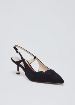 Slingback in camoscio