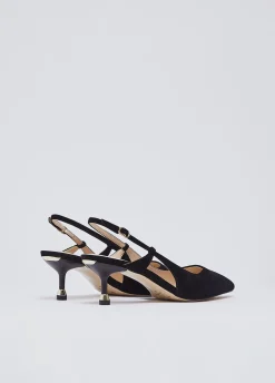 Slingback in camoscio