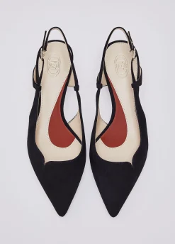 Slingback in camoscio
