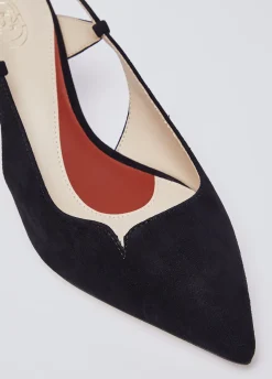 Slingback in camoscio