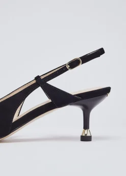 Slingback in camoscio