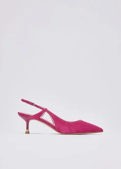 Slingback in camoscio