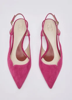 Slingback in camoscio