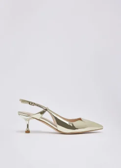 Slingback in laminato a specchio