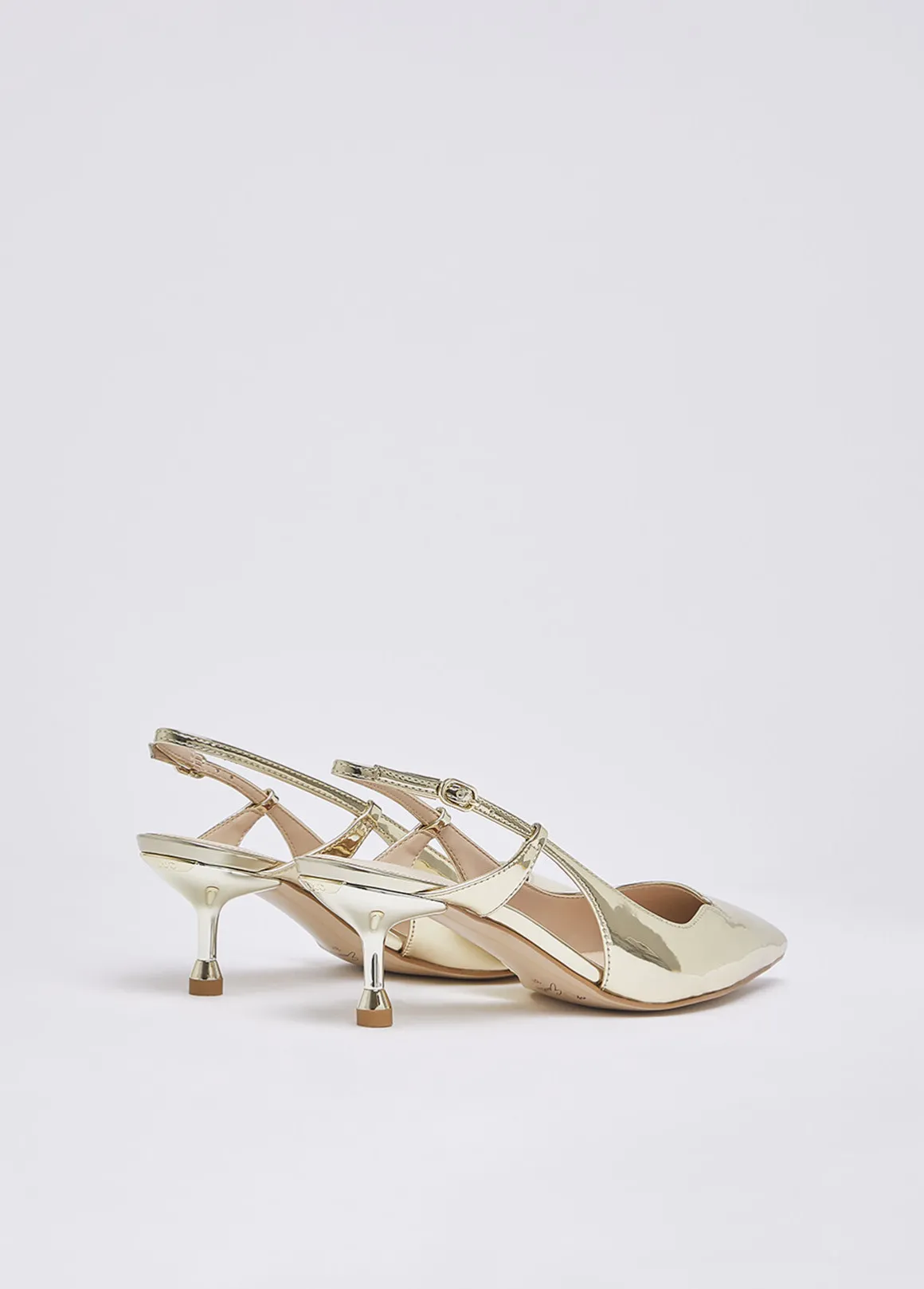 Slingback in laminato a specchio