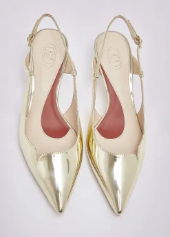 Slingback in laminato a specchio
