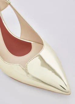 Slingback in laminato a specchio