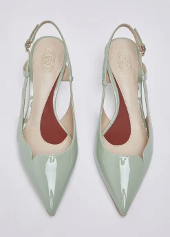 Slingback in vernice