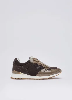 Sneakers con dettagli in mesh