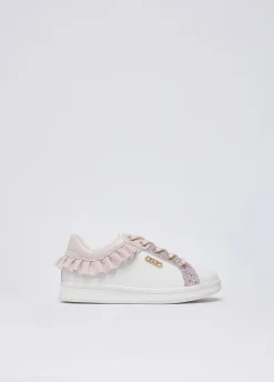 Sneakers con glitter e rouches