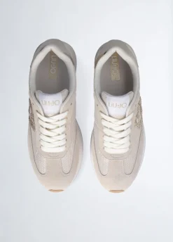 Sneakers con logo glitter