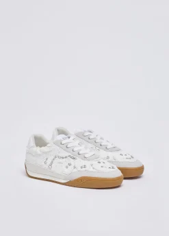 Sneakers in denim con pietre gioiello
