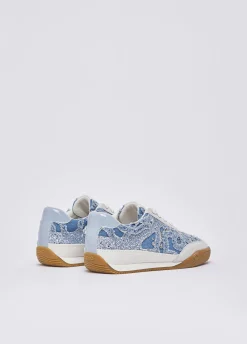 Sneakers in denim con pietre gioiello