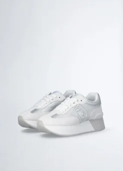 Sneakers in denim effetto laminato