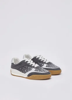 Sneakers in denim e pietre gioiello
