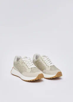 Sneakers in mesh e paillettes